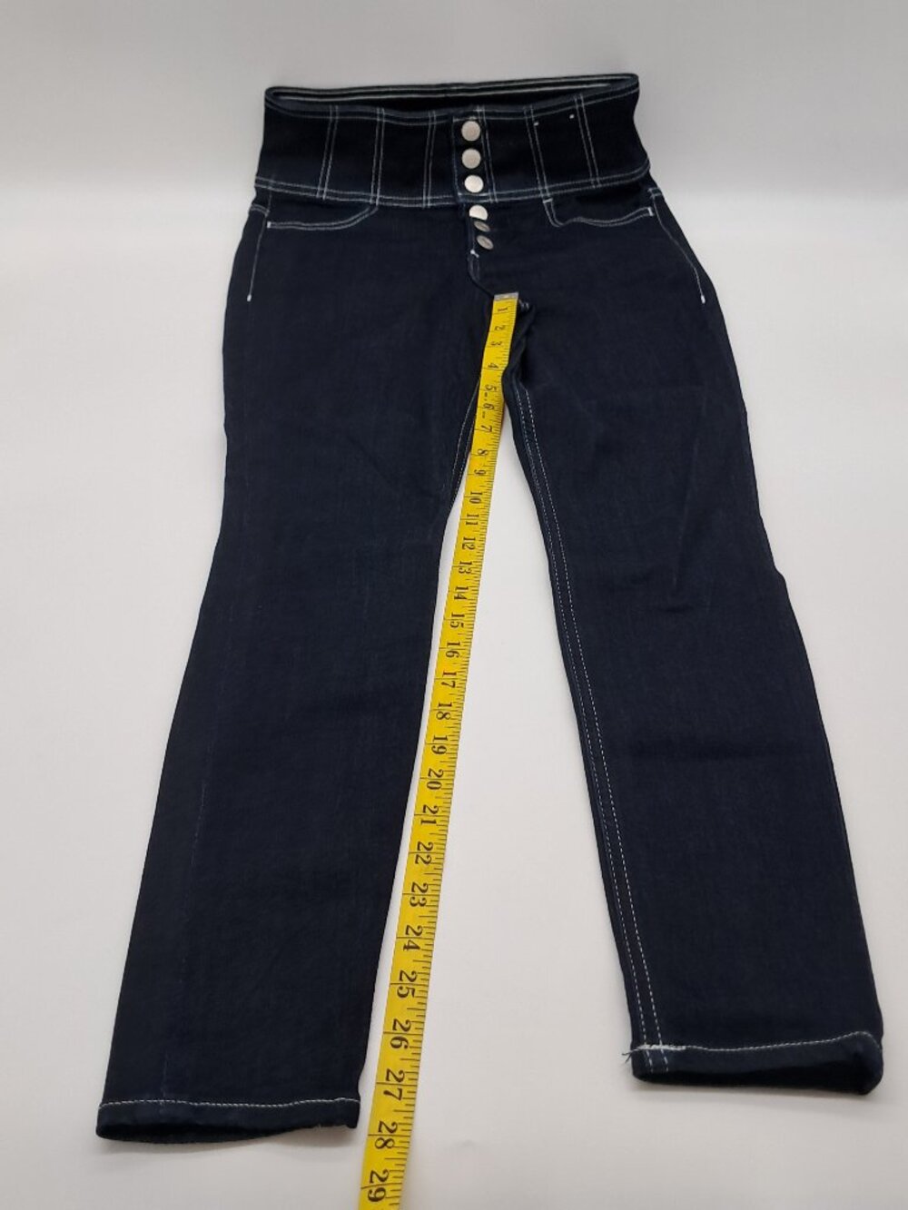 Express Ankle Leggings Super High Rise 6 Front Button 4/R Soft Jeans - Picture 10 of 11